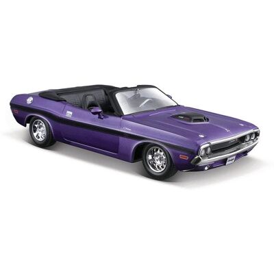 Maisto 1970 Dodge Challenger R/T Convertible, metal fialové Maisto 1970 Dodge Challenger R/T Convertible, metal fialové