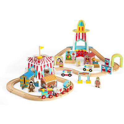Bigjigs Toys Bigjigs Rail Zábavný kolotoč 54 dielikov Bigjigs Toys Bigjigs Rail Zábavný kolotoč 54 dielikov