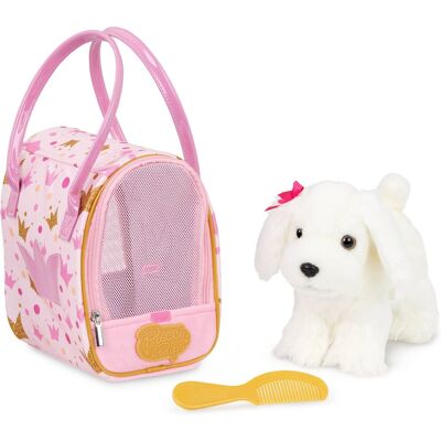 Pucci Pups Psík biely v kabelke Pink Crown Glam Bag Pucci Pups Psík biely v kabelke Pink Crown Glam Bag