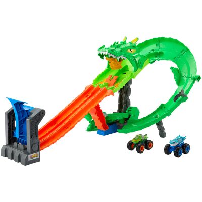 Mattel Hot Wheels Monster Trucks Dráha dračia skaza a 2 autíčka Mattel Hot Wheels Monster Trucks Dráha dračia skaza a 2 autíčka