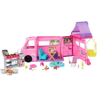Mattel Barbie Karavan snov, stan, hojdačka, gril a doplnky Mattel Barbie Karavan snov, stan, hojdačka, gril a doplnky