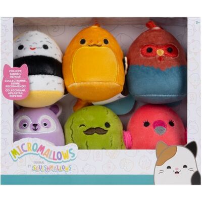 Squishmallows Micromallows 6Pack Uhorka, Úhor, Plameniak, Kohút, Sushi, Lemur Squishmallows Micromallows 6Pack Uhorka, Úhor, Plameniak, Kohút, Sushi, Lemur