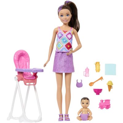 Mattel Barbie Skipper Babysitter Opatrovateľka s jedálenskou stoličkou Mattel Barbie Skipper Babysitter Opatrovateľka s jedálenskou stoličkou