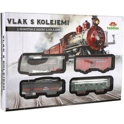 Teddies Vlak a 3 vagóny s koľajami Teddies Vlak a 3 vagóny s koľajami