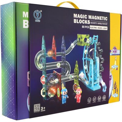 Teddies Guľôčková dráha magnetická 80 ks Teddies Guľôčková dráha magnetická 80 ks