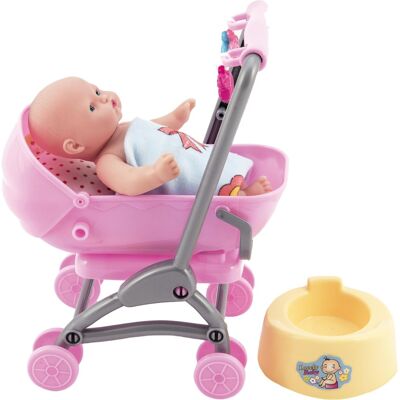 Teddies Bábätko v kočíku s doplnkami Teddies Bábätko v kočíku s doplnkami