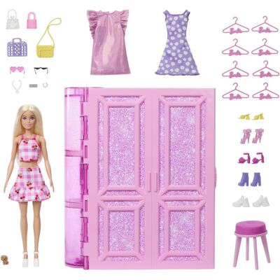 Mattel Barbie Šatník snov v pastelových farbách s bábikou, odevy a doplnky Mattel Barbie Šatník snov v pastelových farbách s bábikou, odevy a doplnky