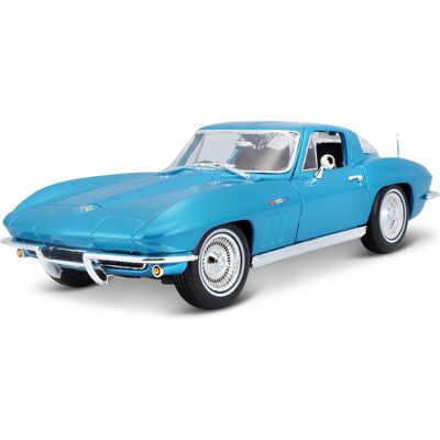 Maisto Chevrolet Corvette 1965 1:18 svetlo modrá metalíza Maisto Chevrolet Corvette 1965 1:18 svetlo modrá metalíza
