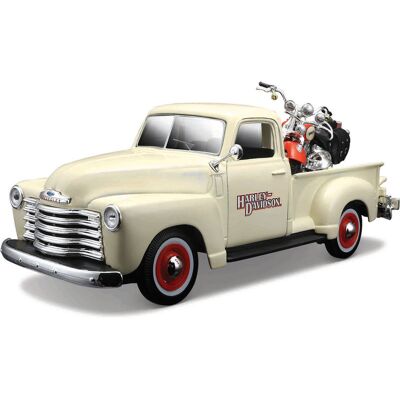 Maisto Harley-Davidson Custom - Chevrolet 3100 Pickup 1950, FLSTS Heritage Springer 2001 1:24 Maisto Harley-Davidson Custom - Chevrolet 3100 Pickup 1950, FLSTS Heritage Springer 2001 1:24