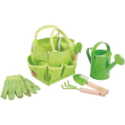 Bigjigs Toys Záhradná súprava náradie v plátennej taške zelené Bigjigs Toys Záhradná súprava náradie v plátennej taške zelené