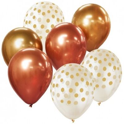 GoDan Súprava latexových balónikov – chromovaná ružovo-zlatá / rosegold 7 ks, 30 cm GoDan Súprava latexových balónikov – chromovaná ružovo-zlatá / rosegold 7 ks, 30 cm