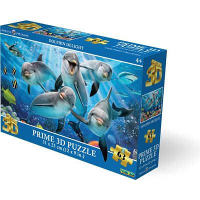 PRiME 3D Puzzle s 3D efektom 63 dielikov Selfie: Delfínia radosť PRiME 3D Puzzle s 3D efektom 63 dielikov Selfie: Delfínia radosť