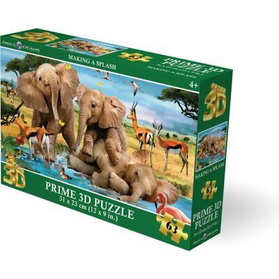 PRiME 3D Puzzle s 3D efektom 63 dielikov Hravé sloníčatá PRiME 3D Puzzle s 3D efektom 63 dielikov Hravé sloníčatá