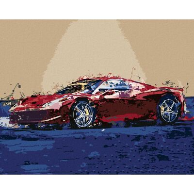 Diamondi – Diamantové maľovanie – ČERVENÉ ABSTRAKTNÉ AUTO FERRARI, 40 × 50 cm, vypnuté plátno na rám Diamondi – Diamantové maľovanie – ČERVENÉ ABSTRAKTNÉ AUTO FERRARI, 40 × 50 cm, vypnuté plátno na rám
