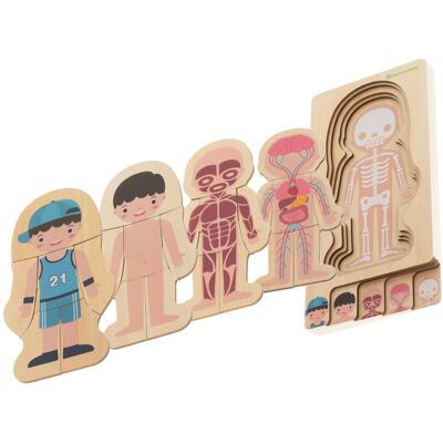 KIK KX5957_1 Drevené puzzle Montessori časti tela chlapec KIK KX5957_1 Drevené puzzle Montessori časti tela chlapec