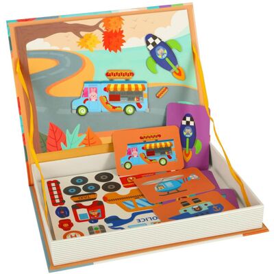 MG Magnetic Book magnetické puzzle, dopravné prostriedky MG Magnetic Book magnetické puzzle, dopravné prostriedky