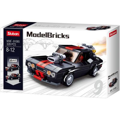 Sluban Model Bricks M38-B1085 Čierne pouličné vozidlo 2 v 1 Sluban Model Bricks M38-B1085 Čierne pouličné vozidlo 2 v 1
