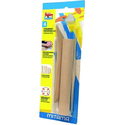 MITAMA drevené modelovacie nástroje 4 ks MITAMA drevené modelovacie nástroje 4 ks