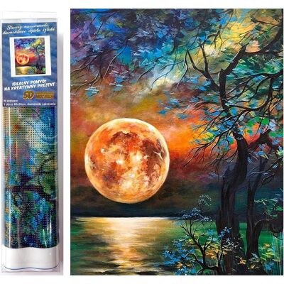Norimpex Farebný spln nad jazerom 30 × 40 cm Norimpex Farebný spln nad jazerom 30 × 40 cm