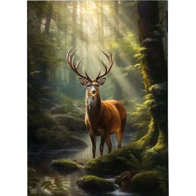 Norimpex Jeleň pri lesnom potoku 30 × 40 cm Norimpex Jeleň pri lesnom potoku 30 × 40 cm
