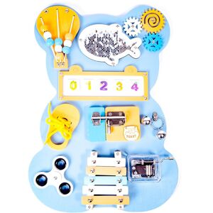 Aga4Kids Montessori drevená tabuľa Medveď modrý Aga4Kids Montessori drevená tabuľa Medveď modrý