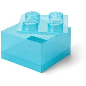 Lego úložný box s vekom, trblietavo modrý Lego úložný box s vekom, trblietavo modrý