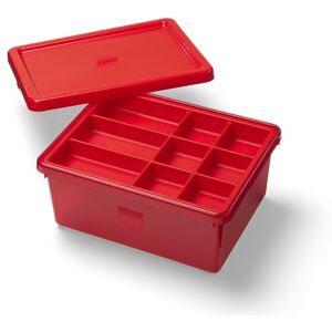 Lego úložný box s organizérom, červený Lego úložný box s organizérom, červený