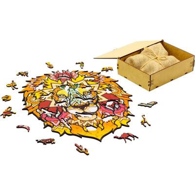 BusyKids Dřevěné tvarované puzzle Africký lev A4 BusyKids Dřevěné tvarované puzzle Africký lev A4