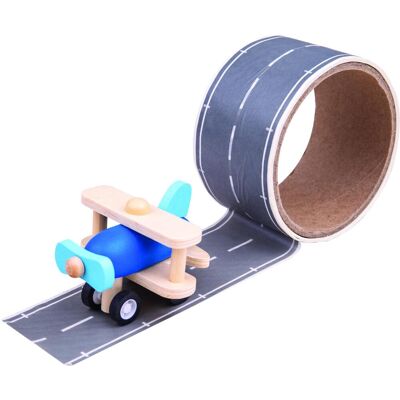 Bigjigs Toys Lepiaca páska runway s lietadlom Bigjigs Toys Lepiaca páska runway s lietadlom