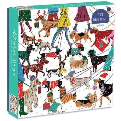 Galison Puzzle Psíky v zime 500 dielikov Galison Puzzle Psíky v zime 500 dielikov