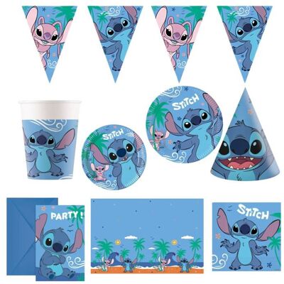 GODAN Detská narodeninová sada Stitch a Angel, 12 osôb, 78 ks GODAN Detská narodeninová sada Stitch a Angel, 12 osôb, 78 ks