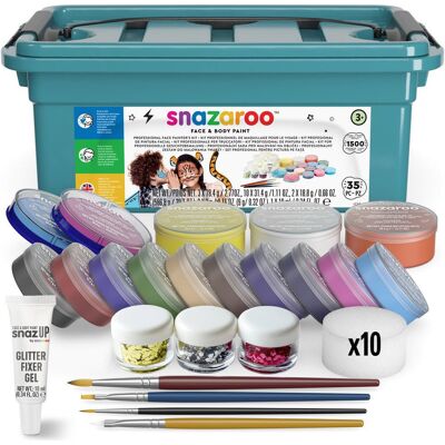 Snazaroo, súprava Professional Face Painters Kit 35 dielov, 1 500 tvárí Snazaroo, súprava Professional Face Painters Kit 35 dielov, 1 500 tvárí