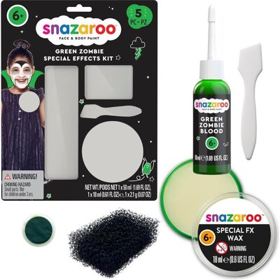 SNAZAROO Súprava na špeciálne efekty FX s voskom a falošnou zelenou krvou (zombie súprava) SNAZAROO Súprava na špeciálne efekty FX s voskom a falošnou zelenou krvou (zombie súprava)