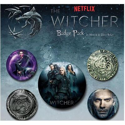 Pyramid Netflix The Witcher: Dizajn – sada 5 odznakov Pyramid Netflix The Witcher: Dizajn – sada 5 odznakov