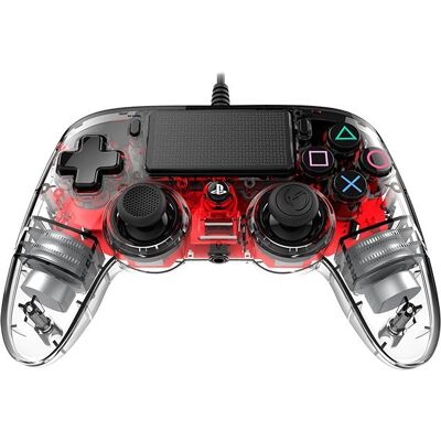 Nacon Wired Compact Controller PS4 – priehľadný červený Nacon Wired Compact Controller PS4 – priehľadný červený