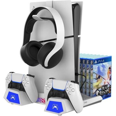 iPega P5S023 multifunkčný nabíjací RGB stojan s chladením pre PS5/PS5 Slim White iPega P5S023 multifunkčný nabíjací RGB stojan s chladením pre PS5/PS5 Slim White