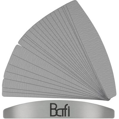 BAFI Kovová základňa polmesiac + Náhradný brúsny papier polmesiac, 240 gr, 25 ks BAFI Kovová základňa polmesiac + Náhradný brúsny papier polmesiac, 240 gr, 25 ks