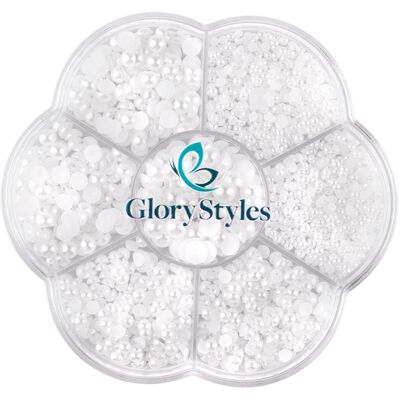 GloryStyles Dekoračné perly – biele GloryStyles Dekoračné perly – biele