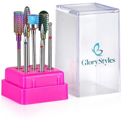 GloryStyles Sada frézok na nechty – diamantové a karbidové 7 ks GloryStyles Sada frézok na nechty – diamantové a karbidové 7 ks