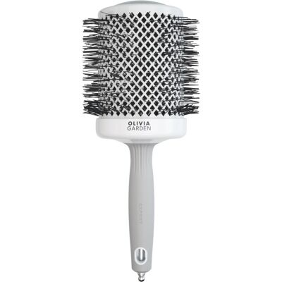 OLIVIA GARDEN Expert Shine Wavy Bristles White&Grey; 80 mm OLIVIA GARDEN Expert Shine Wavy Bristles White&Grey; 80 mm