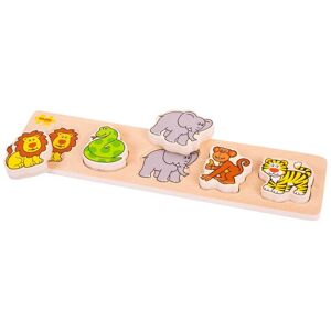 Bigjigs Toys Drevené široké vkladacie puzzle – Safari Bigjigs Toys Drevené široké vkladacie puzzle – Safari