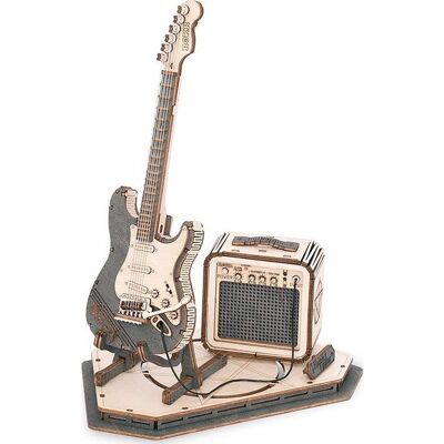 ROBOTIME Rokr 3D drevené puzzle Elektrická gitara 140 dielikov ROBOTIME Rokr 3D drevené puzzle Elektrická gitara 140 dielikov
