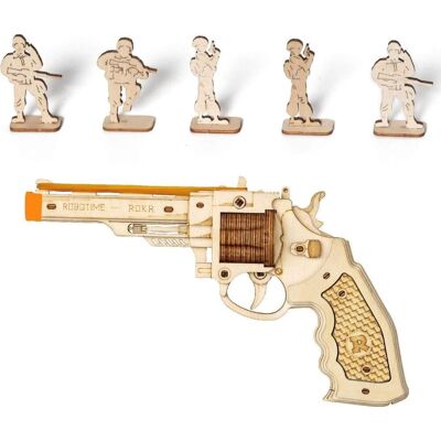 ROBOTIME Rokr 3D drevené puzzle Revolver Corsac M60 102 dielikov ROBOTIME Rokr 3D drevené puzzle Revolver Corsac M60 102 dielikov