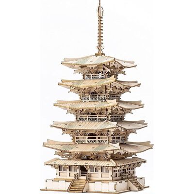 ROBOTIME Rolife 3D drevené puzzle Päťposchodová pagoda 275 dielikov ROBOTIME Rolife 3D drevené puzzle Päťposchodová pagoda 275 dielikov