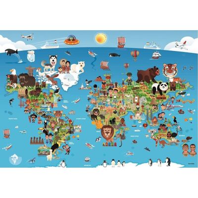 Anatolian Puzzle Kreslená mapa sveta 260 dielikov Anatolian Puzzle Kreslená mapa sveta 260 dielikov