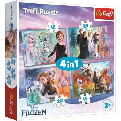 Trefl Puzzle Ľadové kráľovstvo: Úžasný svet 4 v 1 (12, 15, 20, 24 dielikov) Trefl Puzzle Ľadové kráľovstvo: Úžasný svet 4 v 1 (12, 15, 20, 24 dielikov)