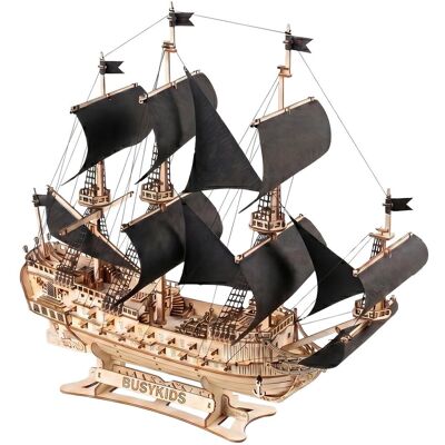 BusyKids Storm of the Seas 3D drevená loď, black BusyKids Storm of the Seas 3D drevená loď, black