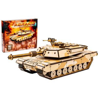 BusyKids Dřevěná 3D stavebnice Tank Abrams BusyKids Dřevěná 3D stavebnice Tank Abrams
