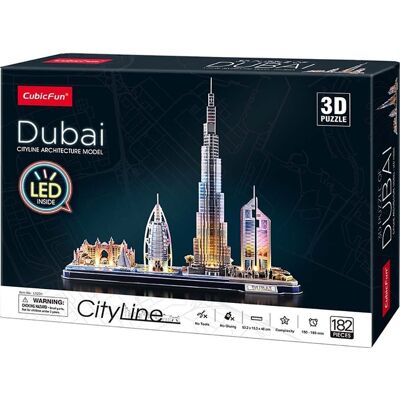 CubicFun CityLine panorama LED: Dubaj 182 dílků CubicFun CityLine panorama LED: Dubaj 182 dílků