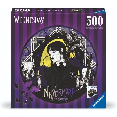 Ravensburger Kruhové puzzle: Wednesday 500 dielikov Ravensburger Kruhové puzzle: Wednesday 500 dielikov